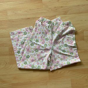 Cute Flower Print Girl's Pajama Bottoms
